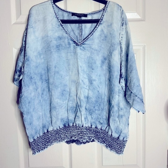 Marc New York Tops - Marc New York Blue Gray Boxy Short Sleeve Blouse